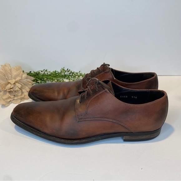 To Boot New York Adam Derrick Brampton Brown Leather Oxford Dress Shoes 11.5
